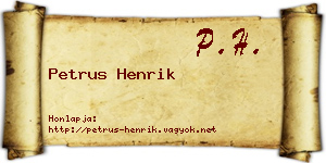 Petrus Henrik névjegykártya